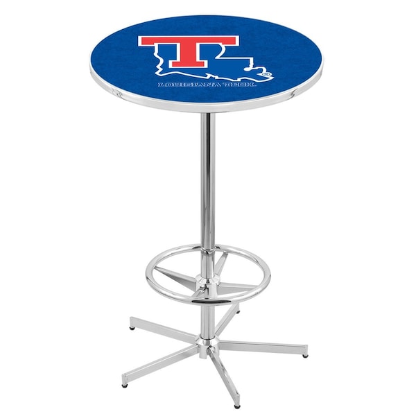 42" Chrome Louisiana Tech Pub Table